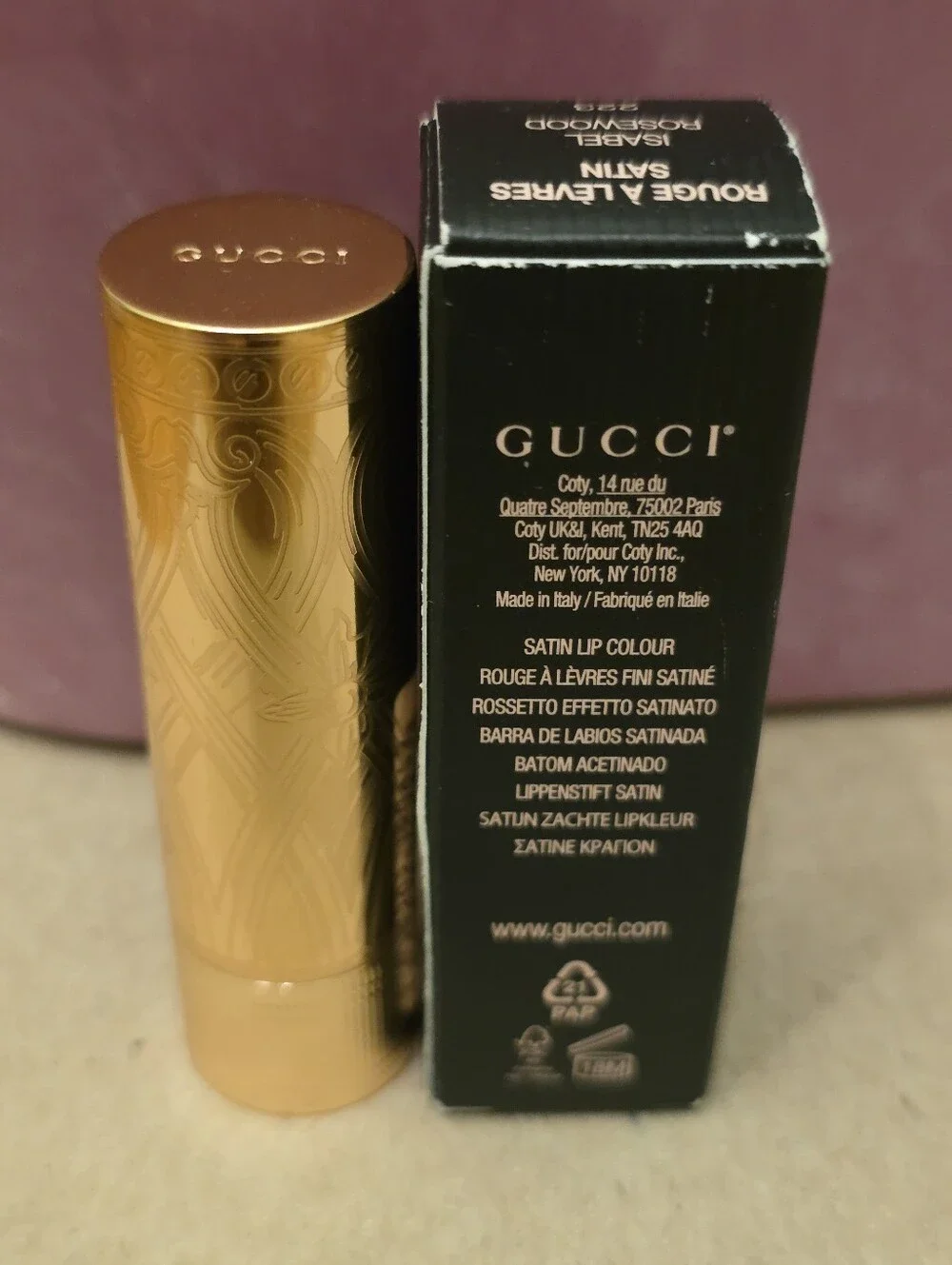Gucci Rouge à Lèvres Long Lasting Satin Lipstick 223 Isabel Rosewood. BNIB